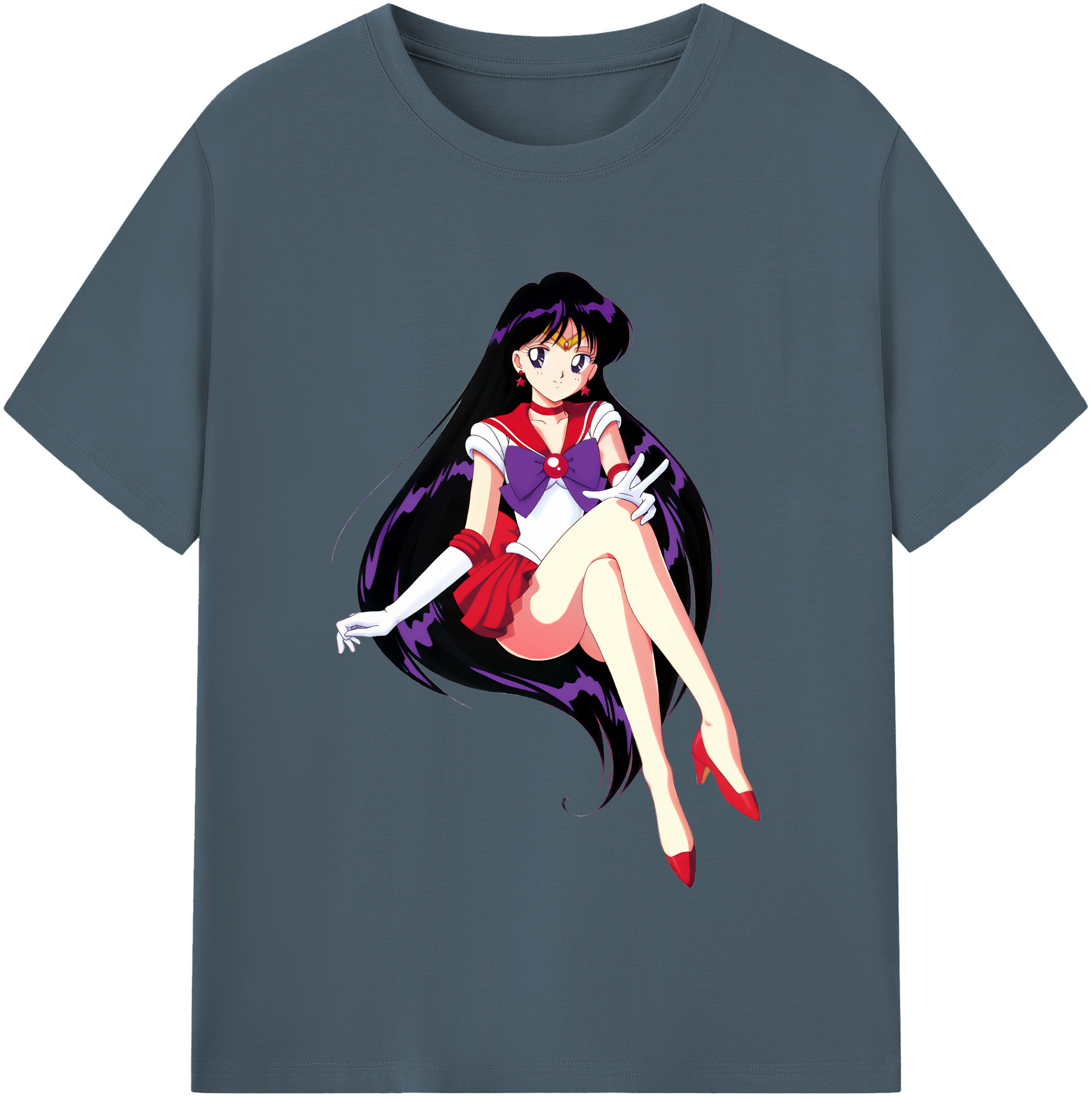 （画像用） 美少女戦士セーラームーン 火野レイ ひの レイ Sailor Moon Hino Rei （セーラーマーズ,Sailor Mars） 綿100％半袖Tシャツ（フロントプリント）